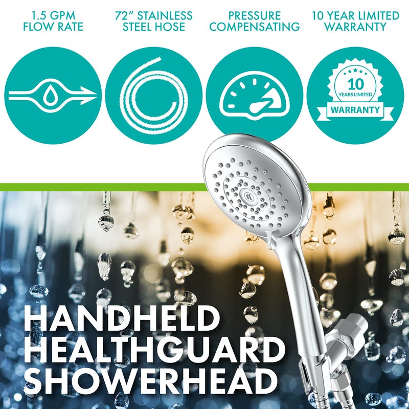 Niagara Conservation Water-Efficient 1.5 GPM HealthGuard 5-Spray with Removable Face Plate Handshower in Chrome, N9415CH-HH - Image 2